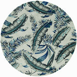 3' X 4' Gray And Blue Wool Botanical Leaves Hand Tufted Area Rug