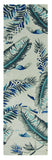 3' X 5' Blue And Gray Wool Botanical Leaves Hand Tufted Area Rug