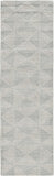 8' Gray And Light Gray Wool Geometric Hand Tufted Runner Rug