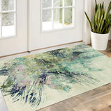 3' X 5' Ivory Abstract Area Rug