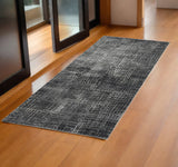 7' Gray And Dark Gray Abstract Area Rug