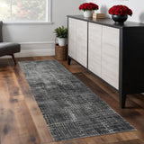 7' Gray And Dark Gray Abstract Area Rug