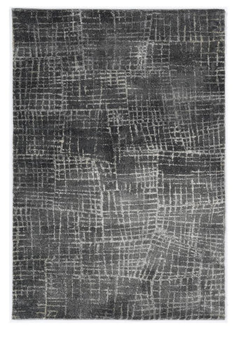 5' X 8' Gray And Dark Gray Abstract Distressed Area Rug