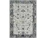 3' X 5' Gray And Ivory Floral Medallion Distressed Area Rug