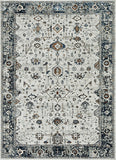 5' X 8' Ivory And Gray Floral Medallion Area Rug