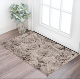 3' X 5' Ivory Gray And Brown Abstract Area Rug