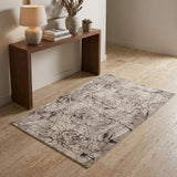 3' X 5' Ivory Gray And Brown Abstract Area Rug