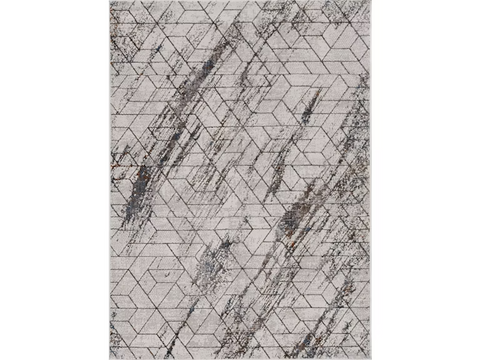 3' X 5' Ivory And Brown Geometric Area Rug