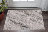 3' X 5' Ivory And Brown Geometric Area Rug