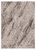 5' X 8' Ivory And Brown Geometric Area Rug