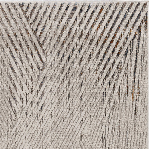 5' X 8' Ivory And Gray Geometric Area Rug