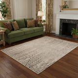 5' X 8' Ivory And Gray Geometric Area Rug