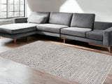 5' X 8' Gray And Black Abstract Distressed Area Rug