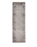 8' Ivory And Gray Abstract Distressed Runner Rug