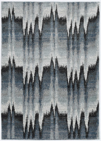 3' X 5' Ivory Blue And Gray Abstract Area Rug
