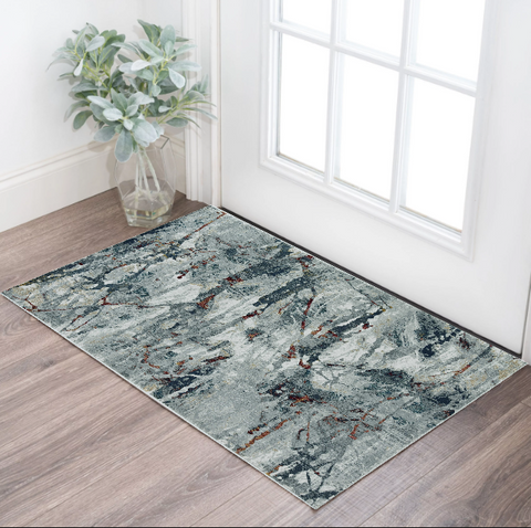 3' X 5' Gray Abstract Area Rug