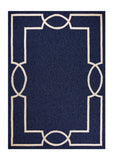 2' X 3' Blue And Ivory Handmade Indoor Outdoor Area Rug