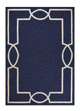 5' X 7' Blue And Ivory Handmade Indoor Outdoor Area Rug