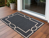 2' X 3' Gray And Ivory Handmade Indoor Outdoor Area Rug