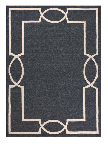 2' X 3' Gray And Ivory Handmade Indoor Outdoor Area Rug