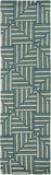 8' Charcoal Wool Geometric Hand Tufted Runner Rug
