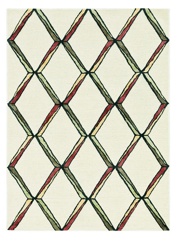 8' Gold And Ivory Wool Geometric Hand Tufted Runner Rug