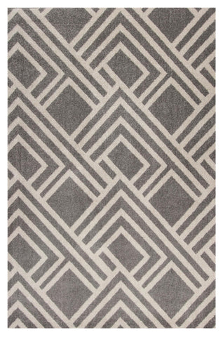 8' X 10' Teal Blue And Navy Blue Geometric Washable Indoor Outdoor Area Rug