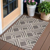 3' X 5' Gray Striped Indoor Outdoor Area Rug