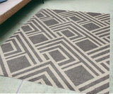 5' X 8' Gray Geometric Indoor Outdoor Area Rug