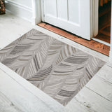 2' X 3' Beige And Brown Tropical Botanical Area Rug