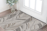 3' X 5' Beige And Brown Tropical Botanical Area Rug