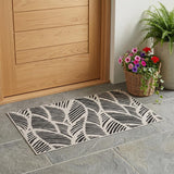 3' X 5' Black And White Floral Indoor Outdoor Area Rug