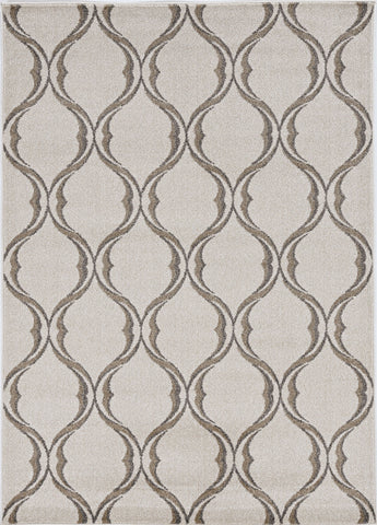 8' X 10' Brown Taupe And Green Striped Washable Indoor Outdoor Area Rug