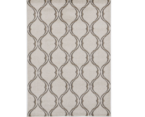 2' X 3' Sand Wavy Line Pattern Accent Rug