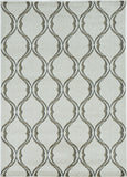 3' X 5' Sand And Green Ogee Area Rug