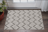 3' X 5' Gray Geometric Indoor Outdoor Area Rug