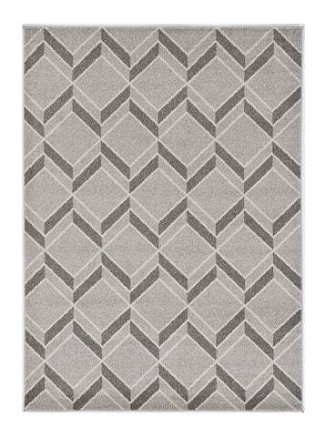 5' X 8' Gray Geometric Indoor Outdoor Area Rug