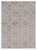 3' X 5' Ivory And Brown Geometric Area Rug