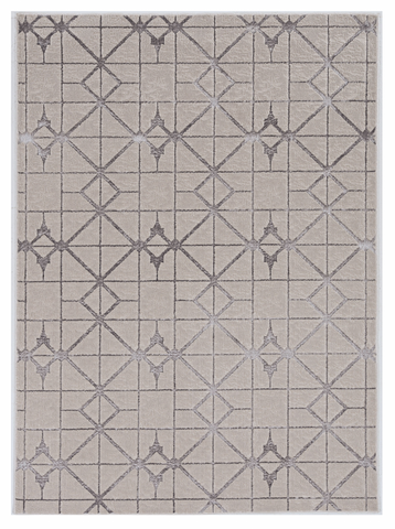 3' X 5' Ivory And Brown Geometric Area Rug