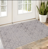 3' X 5' Ivory And Brown Geometric Area Rug