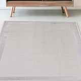 5' X 8' Gray And Ivory Geometric Area Rug