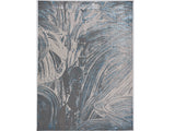 3' X 5' Blue And Silver Abstract Area Rug