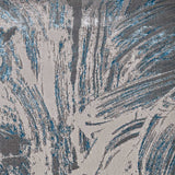 5' X 8' Silver And Blue Abstract Area Rug