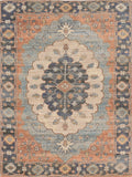 3' X 5' Blue Orange And Black Jute Medallion Hand Woven Area Rug