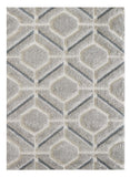 3' X 5' Light Gray Dark Gray And Teal Geometric Shag Area Rug