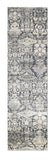 8' Gray Floral Runner Rug