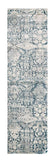 8' Teal Floral Runner Rug