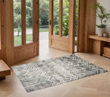 3' X 5' Gray Chevron Area Rug