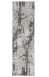 8' Gray Abstract Runner Rug