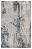 3' X 5' Blue And Gray Abstract Geometric Area Rug